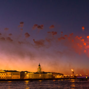 Fireworks on Victory day celebration in Saint Petersburg