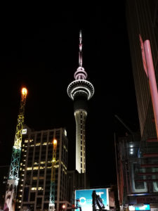 Auckland's Sky Tower at night