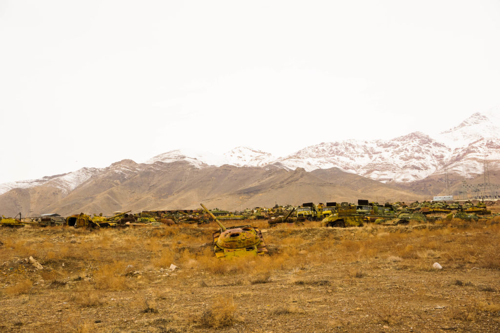 Old soviet tanks piled up near Kabul