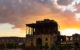 a persian palace shot at dusk with beautiful golden colour sky