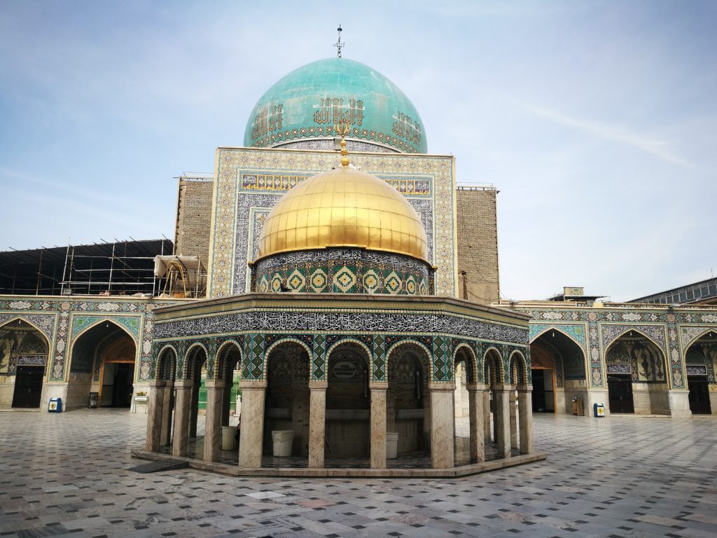 golden dome structure in a wing of imam reza shrine in mashhad